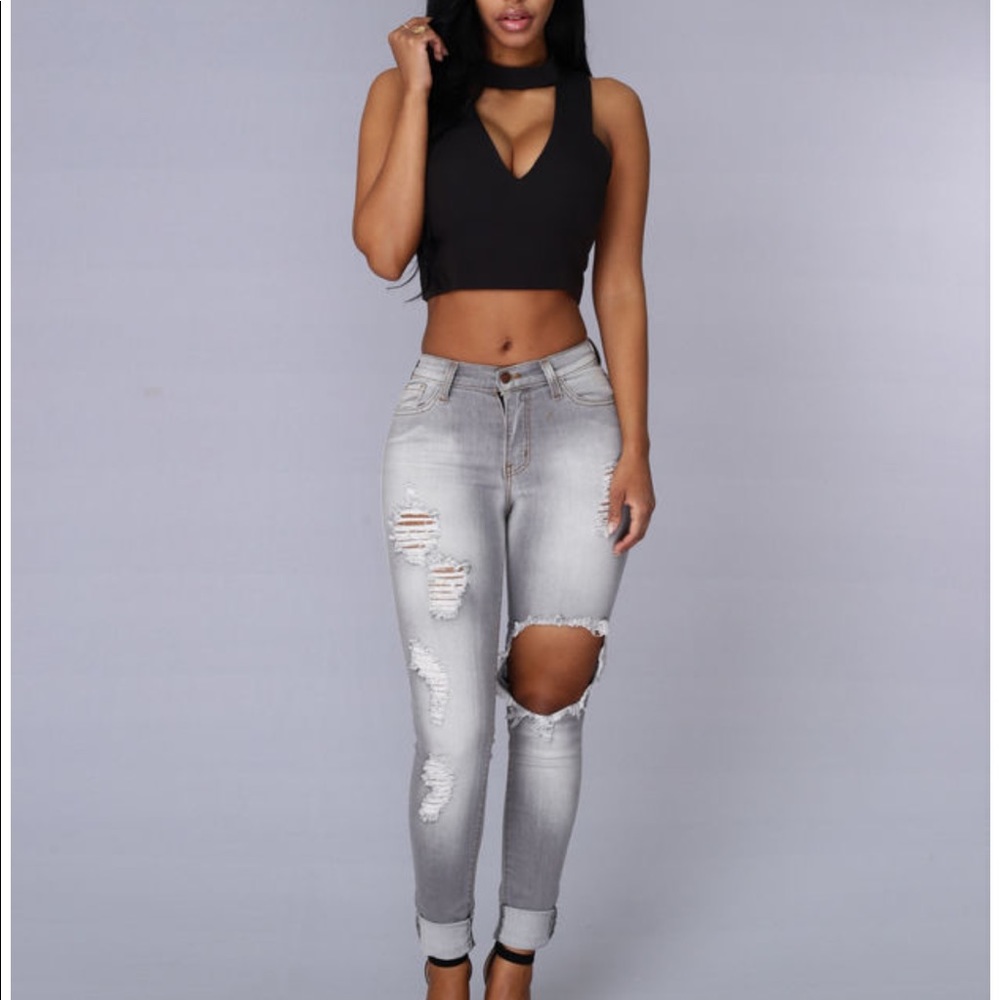 Black fashion Nova crop top